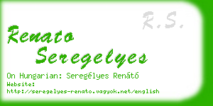 renato seregelyes business card