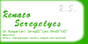 renato seregelyes business card